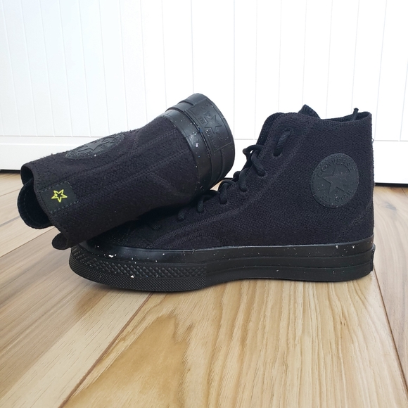 Converse Chuck 70 Renew Remix Knit High Top Black Canvas Shoes Men's 7 - Picture 5 of 9